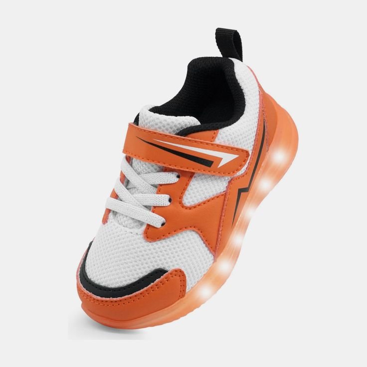 Best stylish sneakers for kids in Valanchery Bright orange kids shoes with flexible sole and sporty style